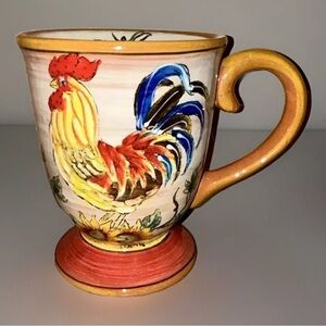 Gallo Orange Rooster Mug Stoneware Orange Yellow Brown Condition See Picture